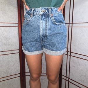 "High-waisted Jean Shorts"
